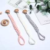 3PC Schnullerkette Baby Schnullerband Baby Schnullerketten Nuckelketten Baumwolle Schnullerband für Neugeboren Mädchen Jung Lätzchen Sauger Schnuller - 1