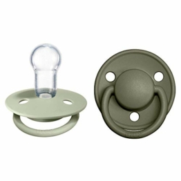 BIBS De Lux Schnuller 2er-Pack, BPA-frei, Kirschform Nippel. Silikon, Hergestellt in Dänemark. 0-36 Monate (2er Pack), Sage / Hunter Green - 1