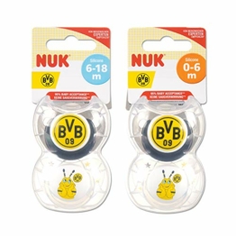 Borussia Dortmund Schnullerset NUK 01 20430300 Mehrfarbig 2 Stück (1er Pack) - 1