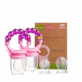 Fruchtsauger Schnuller für Obst und Gemüse - Bereits ab 3 bis 6 Monate geeignet und zu 100% bpa-frei für Babys (Rosa) - 1