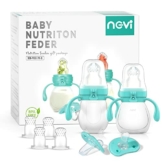 NCVI Fruchtsauger Set für Baby 5-teilig mit Schutzkappe, BPA-frei, Schnuller Beißring für Obst Brei, Beißspielzeug, Aufbewahrung für Beikost – inkl. 6 Ersatzaufsätze - 1