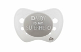nip Schnuller Daddy is my superhero: Kiefergerecht, Mindert Druck auf Zahn- & Kieferbereiche, Silikon-Schnuller, 0-6 Monaten - 1