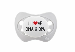 nip Schnuller Special Edition - I love Oma & Opa - mit Schutzkappe, Silikon, Größe 1 (0 - 6 Monate) - 1