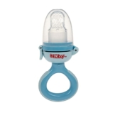 Nuby - Nibbler Fruchtsauger aus Silikon - Fruchtsauger Baby ab 6 Monate und Kleinkind - Beißring für Obst Gemüse Brei - BPA frei - Blau, NV05008BLUE - 1