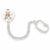 Nuk Disney Winnie Puuh Schnullerkette | mit Clip zur sicheren Befestigung des Schnullers an Baby‘s Kleidung | weiß oder grau (Farbe nicht frei wählbar) - 1