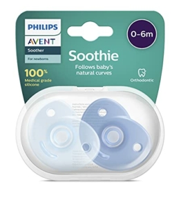 Philips Avent SCF099/21 Packung mit 2 Schnullern, 0/6 Monate - Blau / Hellblau - 1