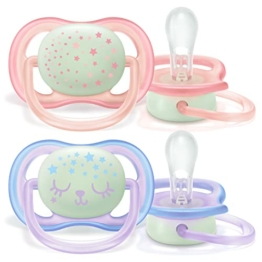 Philips Avent SCF376/12, Set mit 2 Schnullern Ultra Air, 0-6 Monate - 1