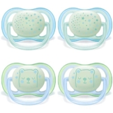 Philips Avent Schnuller ULTRA AIR Night // 0-6 Mo // Boys blau/grün 4er Set // inkl.2 Sterilisationsboxen - 1