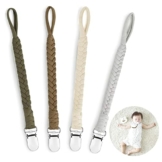 SLFYEE 4 Stück Baby Schnullerkette Junge Schnullerband mit Clip Schnullerkette Mädchen Baumwolle Schnullerband Baby für Baby Lätzchen Dreieckstuch - 1