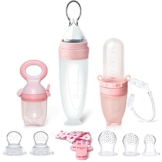 Termichy Fütterlöffel baby, Fruchtsauger baby zur Linderung des Zahnens von Babys, Weicher Silikon löffel baby für die erste Phase der Babyfütterung, Perfekte Baby Led Entwöhnungsnahrung(Rosa,B) - 1